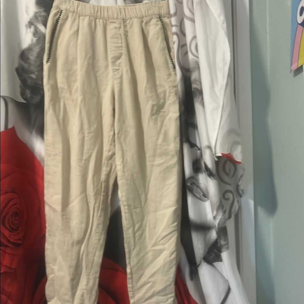Beige Casual Pants